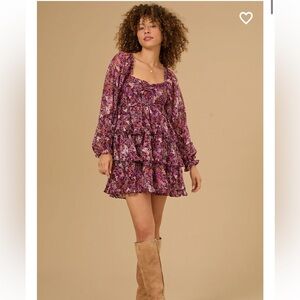 Altar'd State Purple Floral Mini Dress